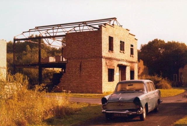Building and cars used for training.