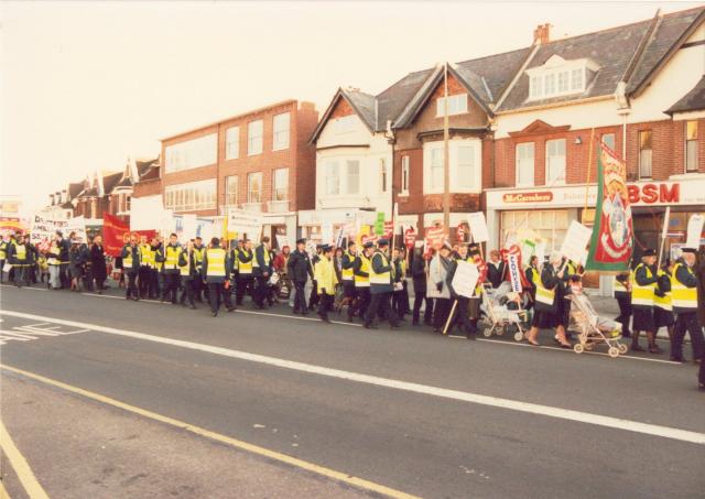 On the march, Shirley High Street, Southampton.