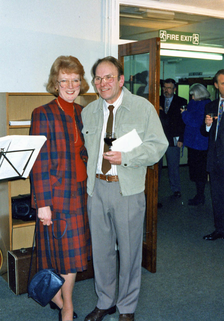 Wally and Cindy Negus at his retirement party.