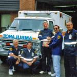 Presentation of HAS Plaque by Peter Ball, to Hamilton Ambulance Station, Canada.