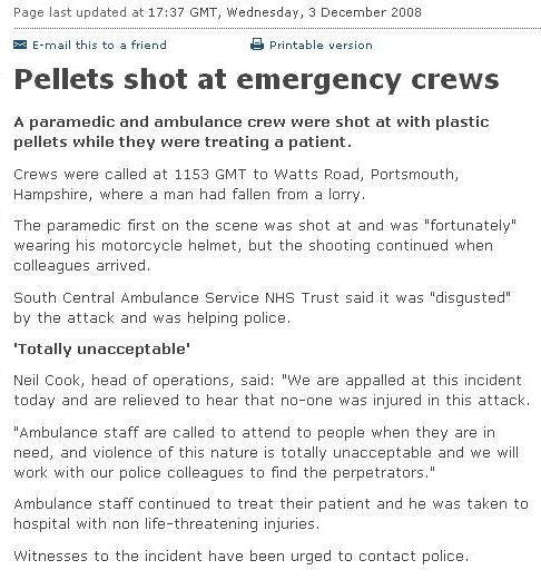 Emergency Crews Shot At.