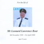 Lenny Bear Service Sheet.