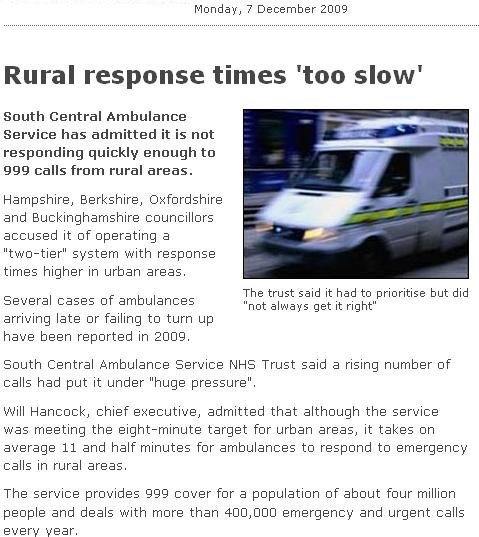 Rural Response Times.