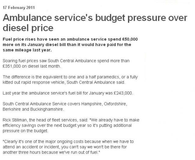 Ambulance Fuel Crisis.