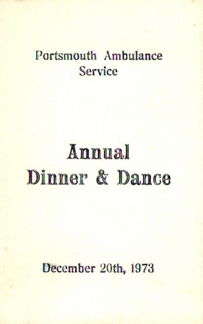 Portsmouth Ambulance Service Dinner & Dance 1973.