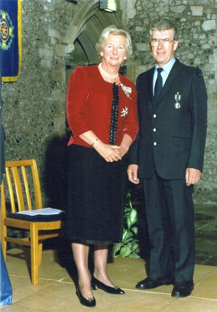 Geoff Pittock with Mary Fagan. Her Majesty's Lord-Lieutenant of Hampshire.
