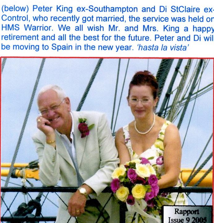 Peter King and Di StClaire on their Wedding Day.