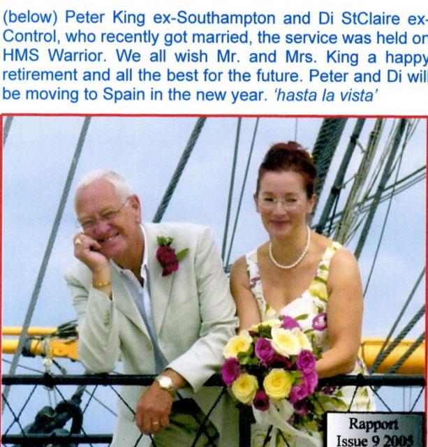 Peter King and Di StClaire on their Wedding Day.