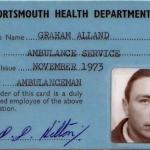 Portsmouth Ambulance Service ID Card 1973.