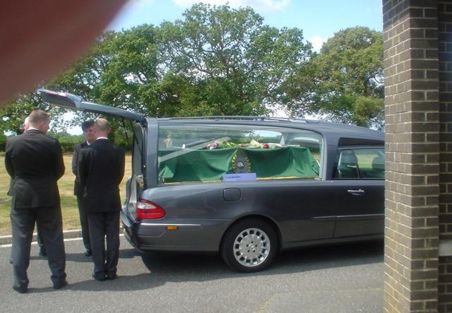 Hearse Arrives.