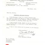 Commendation Letter. Geoff Pittock 1975.