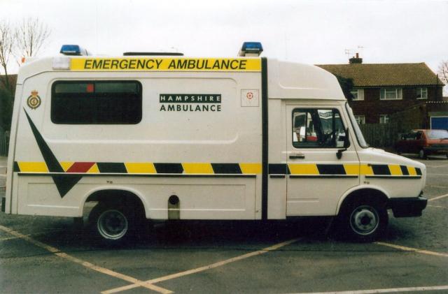 Hampshire Ambulance Service Leyland Daf Front Line Ambulance.