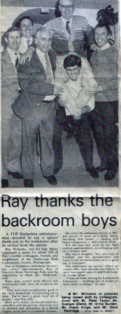 The late Ray Williams, on his retirement.